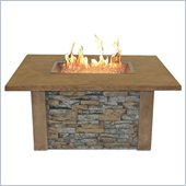 Sierra Firepit Table with Ledgestone and Supercast Top in Mocha