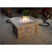 Sierra Firepit Table with Ledgestone and Supercast Top in Mocha