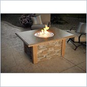 Sierra Firepit Table with Ledgestone and Supercast Top in Mocha