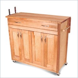 Catskill Craftsmen Mid-Size Super Island Butcher Block Kitchen Cart in Natural Finish by Catskill Craftsmen