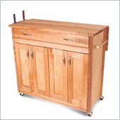 Catskill Craftsmen Mid-Size Super Island Butcher Block Kitchen Cart in Natural