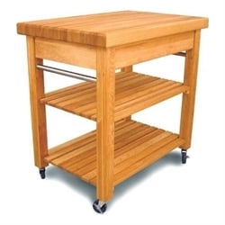 Catskill Craftsmen French Country Small Butcher Block Kitchen Island Cart in Natural... by Catskill Craftsmen