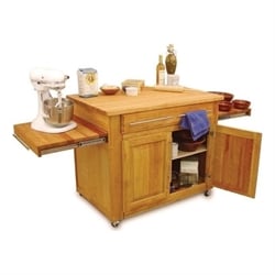 Catskill Craftsmen Empire Mobile Butcher Block Kitchen Island in Natural Finish by Catskill Craftsmen