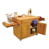 Catskill Craftsmen Empire Mobile Butcher Block Kitchen Cart in Natural Finish