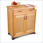 Catskill Craftsmen Mid Size Butcher Block Kitchen Cart in Natural Finish
