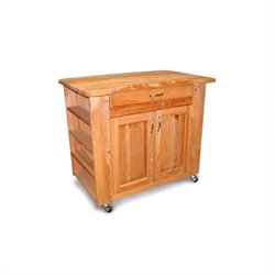 Catskill Craftsmen Deep Storage Large Butcher Block Kitchen Island in Natural Finish by Catskill Craftsmen
