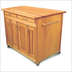 Catskill Craftsmen Super Island PLUS Butcher Block Kitchen Cart in Natural Finish by Catskill Craftsmen