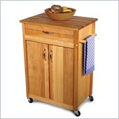 Catskill Craftsmen Mid Size Butcher Block Kitchen Cart in Natural Finish