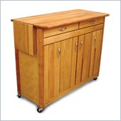 Catskill Craftsmen Super Island Butcher Block Kitchen Cart in Natural Finish