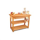 Catskill Craftsmen French Country Butcher Block Harvest Work Table in Natural Finish