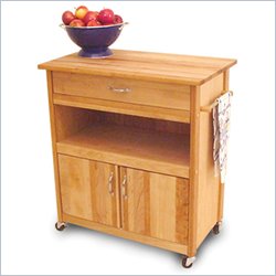 Catskill Craftsmen Butcher Block Kitchen Cart in Natural Finish