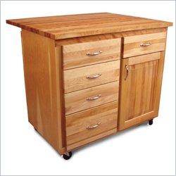 Catskill Craftsmen Titan Class Butcher Block Kitchen Island Workcenter in Natural Birch by Catskill Craftsmen