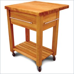 Catskill Craftsmen Baby Grand Butcher Block Kitchen Cart in Natural Finish