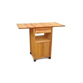 Catskill Craftsmen Drop Leaf Butcher Block Kitchen Cart in Natural Finish