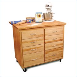 Catskill Craftsmen Titan 8 Drawer Birch Butcher Block Kitchen Island Cart in Natural... by Catskill Craftsmen