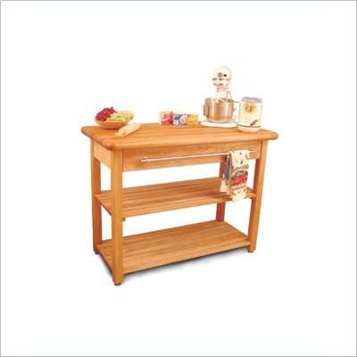 Catskill Craftsmen French Country Butcher Block Harvest Work Table in Natural Finish