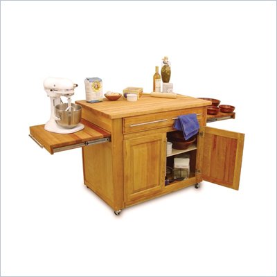 Catskill Craftsmen Empire Mobile Butcher Block Kitchen Cart in Natural Finish
