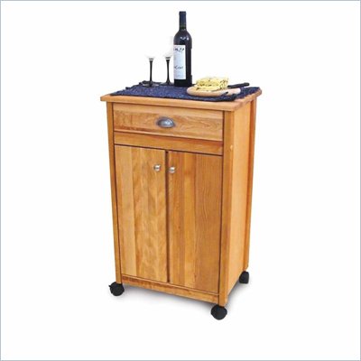 Catskill Craftsmen Birch Hardwood Cuisine Butcher Block Kitchen Cart in Natural Finish