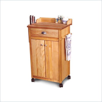 Catskill Craftsmen Birch Hardwood Cuisine Butcher Block Kitchen Cart in Natural Finish