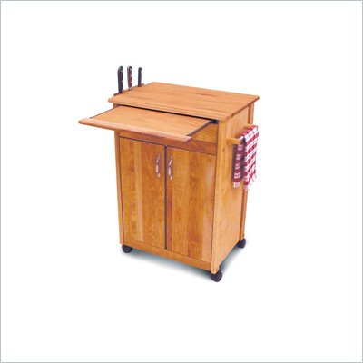 Catskill Craftsmen Cook's Workcenter Butcher Block Kitchen Cart in Natural Finish