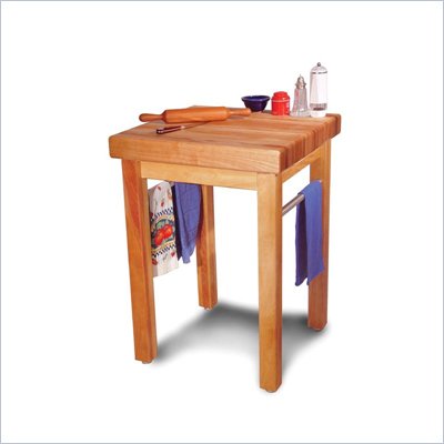 Catskill Craftsmen French Country Butcher Block Work Table in Natural Finish