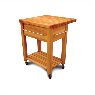 Catskill Craftsmen Baby Grand Butcher Block Kitchen Cart in Natural Finish