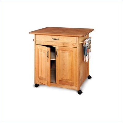 Catskill Craftsmen Big Island Butcher Block Kitchen Cart in Natural Finish