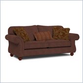 Broyhill Cierra Rust Brown Upholstered Sofa with Cherry Wood Stain