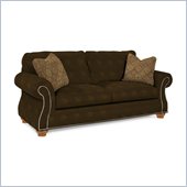 Broyhill Laramie Brown Sofa with Attic Heirlooms Wood Stain