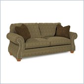 Broyhill Laramie Olive Sofa with Attic Heirlooms Wood Stain