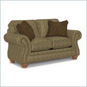 Broyhill Laramie Olive Loveseat with Attic Heirlooms Wood Stain
