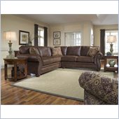 Broyhill Laramie 2 Piece Sectional Sofa with Cherry Wood Finish