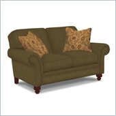 Broyhill Larissa Green Olive Loveseat with Cherry Wood Finish