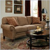Broyhill Larissa Brown Three Seat Sofa with Cherry Wood Finish