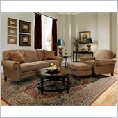 Broyhill Larissa 3 Piece Brown Sofa Set with Cherry Wood Finish