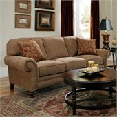 Broyhill Larissa Brown Queen Goodnight Sleeper Sofa with Cherry Wood Finish
