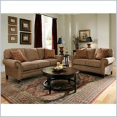 Broyhill Larissa 2 Piece Brown Queen Sleeper & Loveseat Set with Cherry Wood Finish