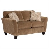 Broyhill Maddie Microfiber Mocha Loveseat with Affinity Wood Finish