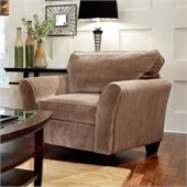 Broyhill Maddie Microfiber Mocha Chair with Affinity Wood Finish