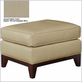 Broyhill Perspectives Beige Ottoman with Cognac Wood Finish