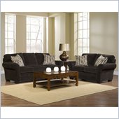 Broyhill Zachary Dark Brown Sofa and Loveseat Set with Affinity Wood Finish