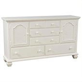 Broyhill Mirren Harbor 5 Drawer 2 Door Dresser in White