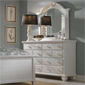 Broyhill Mirren Harbor 6 Drawer Dresser and Mirror Set in White