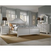 Broyhill Mirren Harbor Arched Panel Bed 4 Piece Bedroom Set in White