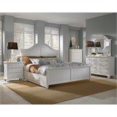 Broyhill Mirren Harbor Panel Storage Bed 5 Piece Bedroom Set in White
