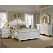 Broyhill Mirren Harbor 4 Pc King Poster Storage Bedroom Set in White