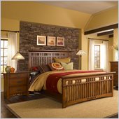 Broyhill Artisan Ridge Slat Bed 2 Piece Bedroom Set in Warm Nutmeg