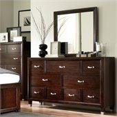 Broyhill Eastlake 2 Drawer Dresser with Mirror Set in Warm Brown Cherry