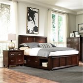Broyhill Eastlake 2 Single Storage 3 Piece Bedroom Set in Brown Cherry