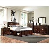 Broyhill Eastlake 2 Single Storage 4 Piece Bedroom Set in Brown Cherry